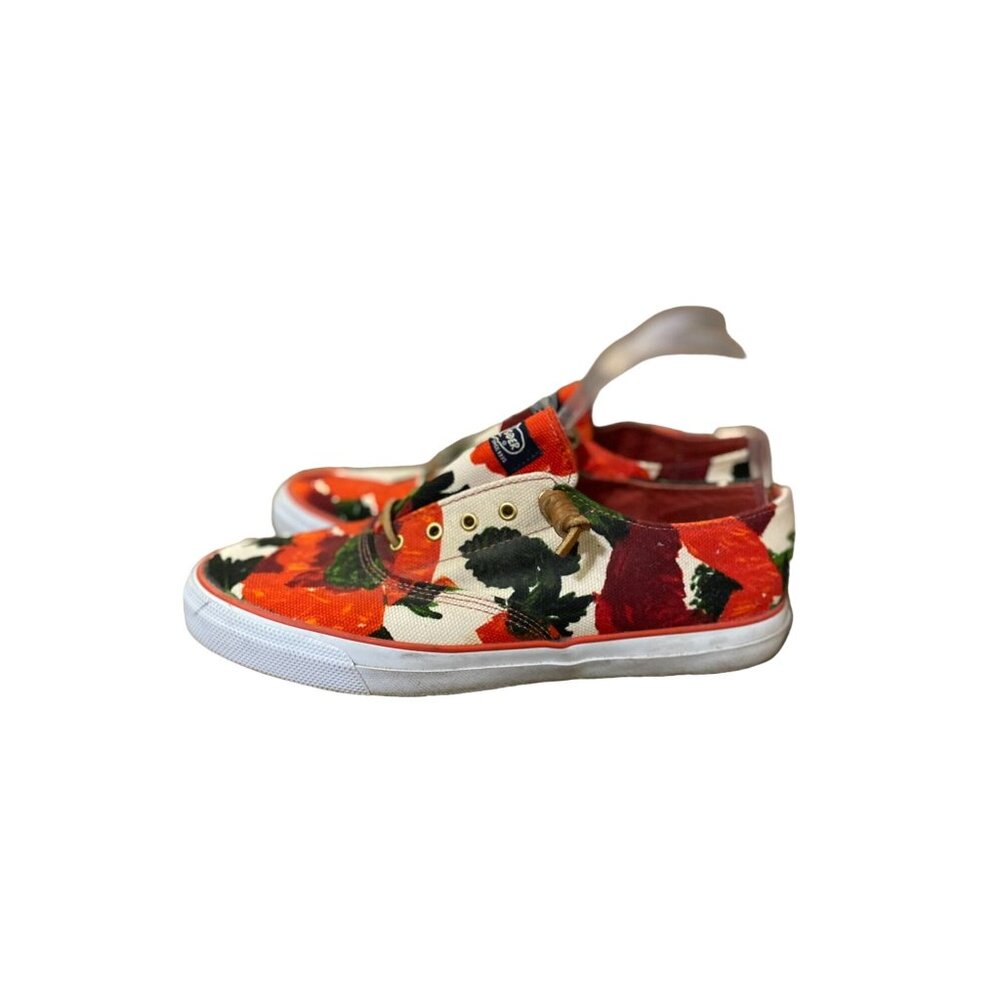 Milly for Sperry Top-Sider Sneakers Womens 9M Used Red Floral
